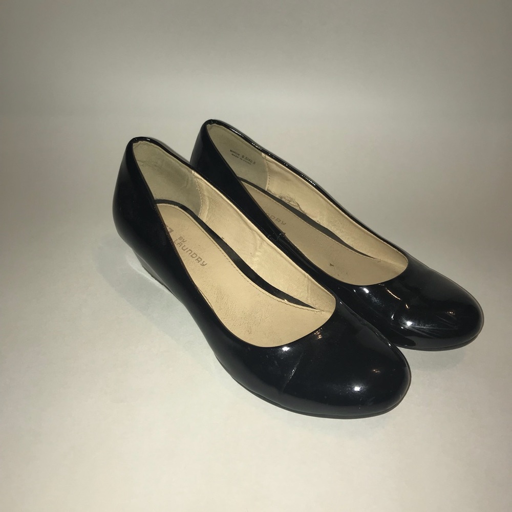 Black, wedged heels